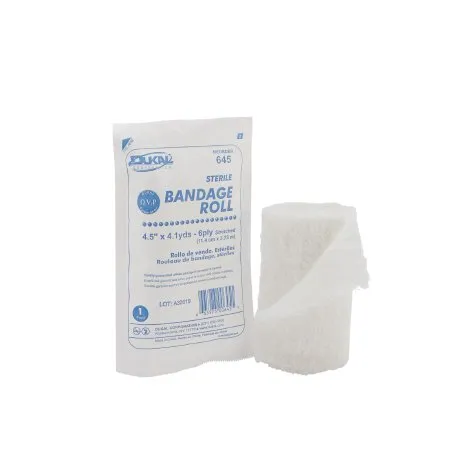 Dukal - 645 - Fluff Bandage Roll 4 1/2 Inch X 4 1/10 Yard 1 per Pack Sterile 6 Ply Roll Shape