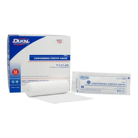 Dukal - 704 - Conforming Bandage Dukal 4 Inch X 4-1/10 Yard 1 per Pack Sterile 1-Ply Roll Shape