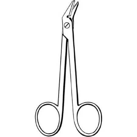 Sklar - Econo - 21-364 - Wire Cutting Scissors Econo 4-1/2 Inch Length Floor Grade Stainless Steel Finger Ring Handle Angled Blunt Tip / Blunt Tip