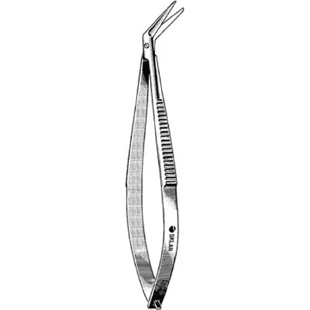 Sklar - 64-2535 - Corneal Scissors Sklar Castroviejo 4 Inch Length Or Grade Stainless Steel Nonsterile Thumb Handle With Spring Angled Blunt Tip / Blunt Tip