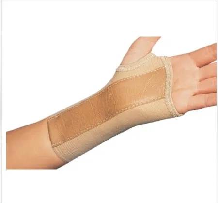 DJO DJOrthopedics - ProCare - 79-87077 - DJO  Wrist Brace  Low Profile / Contoured / Wraparound Aluminum / Cotton / Elastic Right Hand Beige Large