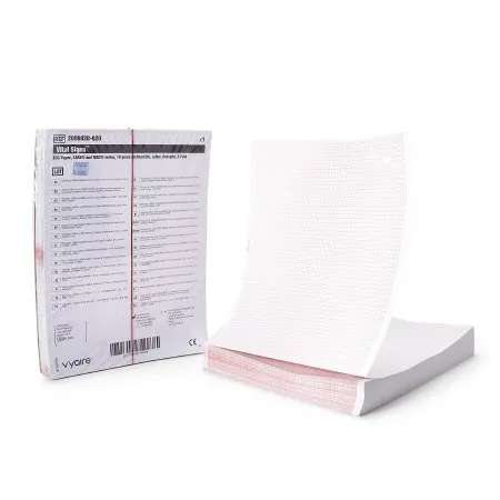 VyAire Medical - Vital Signs - 2009828-020 -  Diagnostic Recording Paper  Thermal Paper 8 1/2 X 11 Inch Z Fold Red Grid