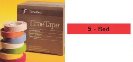 Precision Dynamics - Time - T-534-5 - Blank Label Tape Time Multipurpose Label Red Vinyl 3/4 X 500 Inch