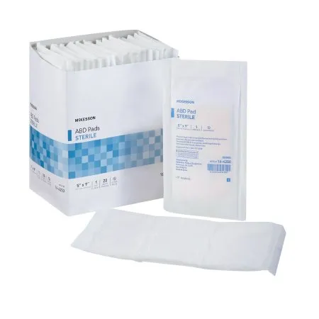 McKesson - From: 16-4250 To: 16-4254 - Abdominal Pad 5 X 9 Inch 1 per Pack Sterile Rectangle