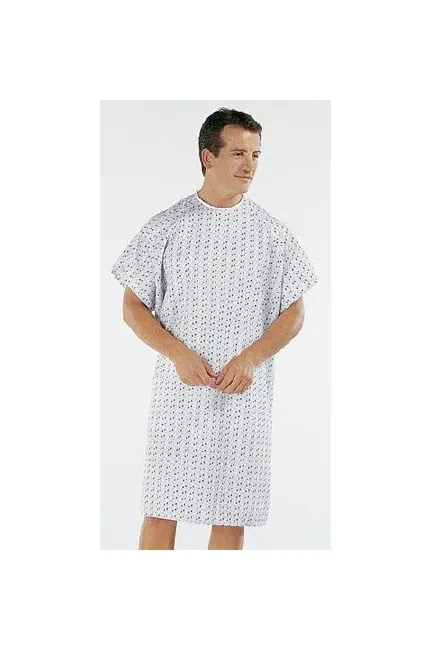 Hospitex / Encompass Group - 45257-FND - Patient Exam Gown One Size Fits Most Founders Diamond Print Reusable
