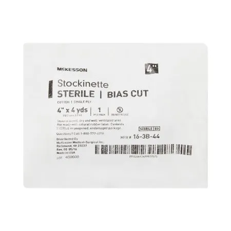 McKesson - 16-3B-44 - Bias Cut Stockinette Cotton 4 Inch X 4 Yard Size 5 Beige Sterile