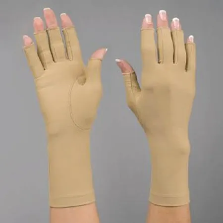 Patterson medical - Rolyan - 519001 - Compression Gloves Rolyan Full Finger Small Over-the-Wrist Length Hand Specific Pair Lycra / Spandex