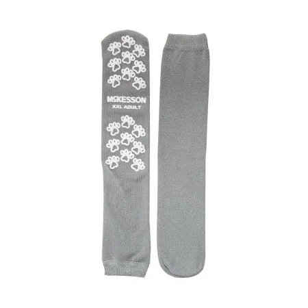 McKesson - 40-3800 - Terries Slipper Socks Terries 2X Large Gray Above the Ankle