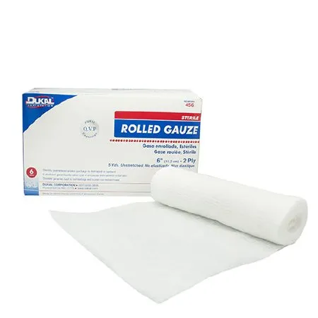 Dukal - 456 - Fluff Bandage Roll Dukal 6 Inch X 5 Yard 1 Per Pack Sterile 2-ply Roll Shape