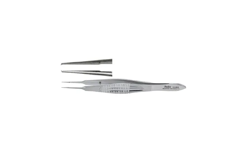 Integra Lifesciences - Miltex - 18-953 - Suture Forceps Miltex Castroviejo 4 Inch Length Or Grade German Stainless Steel Nonsterile Nonlocking Thumb Handle Straight Serrated Tips With 1 X 2 Teeth