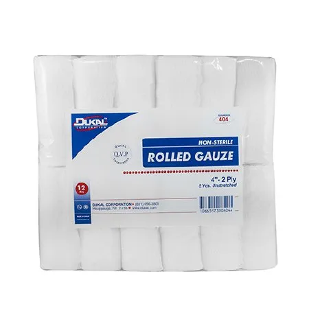 Dukal - 404 - Conforming Bandage 4 Inch X 5 Yard 12 per Pack NonSterile 2 Ply Roll Shape