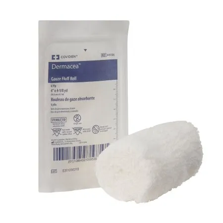 Cardinal - Dermacea - 441106 -  Fluff Bandage Roll  4 Inch X 4 1/8 Yard 1 per Pouch Sterile 6 Ply Roll Shape