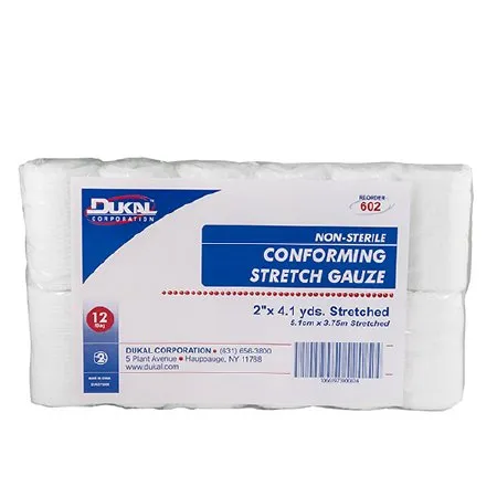 Dukal - 602 - Conforming Bandage 2 Inch X 4 1/10 Yard 12 per Pack NonSterile 1 Ply Roll Shape