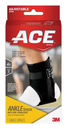 3M - 207266 - ACE Ankle Brace with Side Stabilizers Ace One Size Fits Most Lace Up Foot