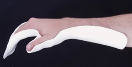 Alimed - 2970003553 - Resting Pan Mitt Hand Splint Alimed Pre-cut Thermoplastic Left Or Right Hand White Medium