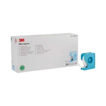 3M - 1535-0 - Micropore Medical Tape with Dispenser Micropore White 1/2 Inch X 10 Yard Paper NonSterile