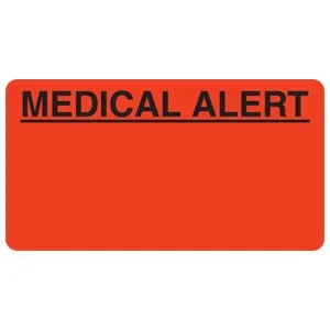 Tabbies - MAP5180 - Pre-printed Label Warning Label Fluorescent Red Medical Alert