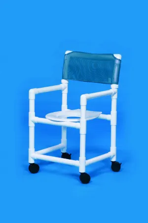 IPU - Standard - VLSC17PWINEBERRY - Commode / Shower Chair Standard Fixed Arms PVC Frame Mesh Backrest 17-1/4 Inch Seat Width 300 lbs. Weight Capacity