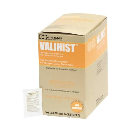 Medique Products - Valihist - 2115543 - Cold and Cough Relief Valihist 325 mg - 2 mg - 5 mg Strength Tablet 2 per Pack