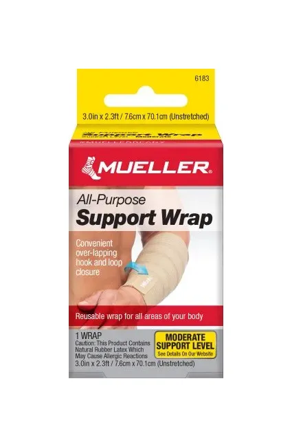 Mueller Sports Medicine - Mueller Wonder Wrap - 6183 - Elastic Bandage Mueller Wonder Wrap 3 in x 2.3 Foot Hook and Loop Closure Tan NonSterile Small / Medium Standard Compression