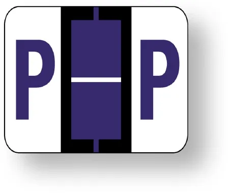 United Ad Label - ULAF1283P - Pre-printed Label Chart Tab Purple Paper P | P Purple Alpha Series 1 X 1-1/4 Inch