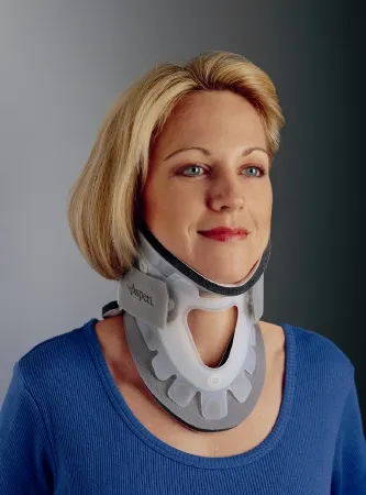 DJO DJOrthopedics - 79-83365 - DJO ProCare Transitional 172 Rigid Cervical Collar with Replacement Pads ProCare Transitional 172 Preformed Adult Regular Two Piece / Trachea Opening 3 Inch Height 13 to 22 Inch Neck Circumference