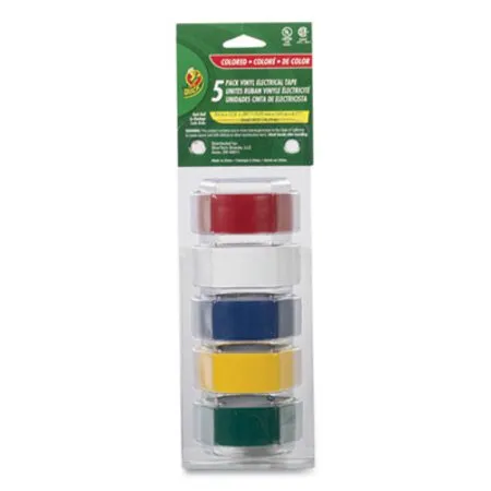 Duck - DUC-280303 - Electrical Tape, 1 Core, 0.75 X 12 Ft, Assorted Colors, 5/pack