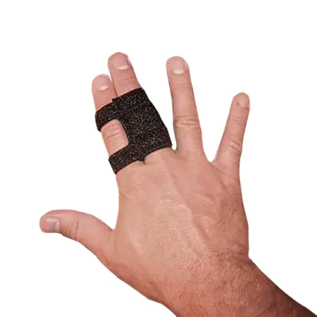 Brownmed - DigiWrap - 10321 -  Finger Splint  Size 1 Hook and Loop Strap Closure Black