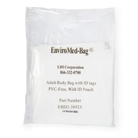 LDI - From: EMD2-3692A To: EMD2-4096A - EnviroMed Bag Post Mortem Bag EnviroMed Bag 36 W X 92 L Inch One Size Fits Most Olefin Film Zipper Closure  Envelope Style