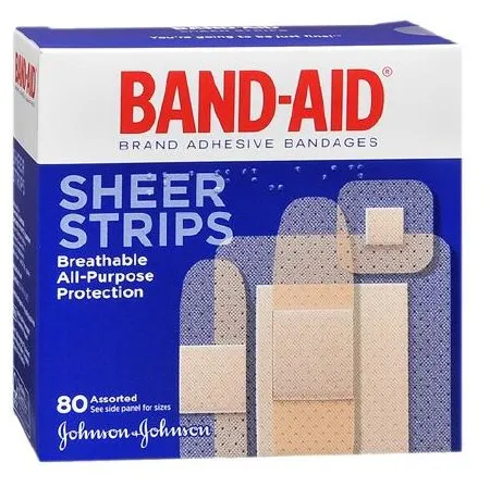 J&J - Band-Aid - 08137004669 - Adhesive Strip Band-Aid 2-1/4 X 3 Inch / 3/4 X 3 Inch / 5/8 X 2-1/4 Inch / 7/8 X 7/8 Inch Plastic Assorted Shapes Sheer Sterile