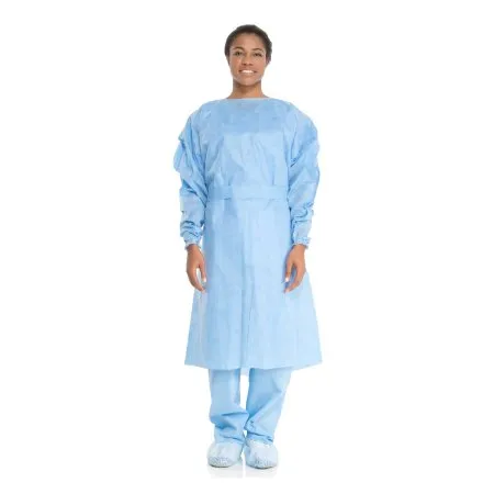 O & M Halyard - 69987 - O&M Halyard Halyard Tri Layer Protective Procedure Gown Halyard Tri Layer X Large Blue NonSterile AAMI Level 2 Disposable