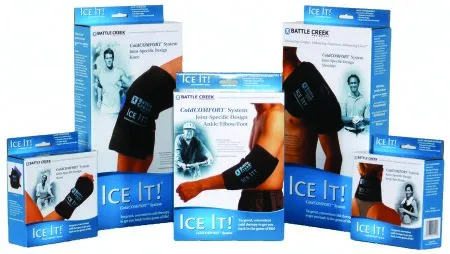 Battle Creek - Ice It! F-Pack and G-Pack Combo - 524 - Cold Pack Ice It! F-Pack and G-Pack Combo Ankle / Elbow / Foot 4-1/2 X 7 Inch / 3 X 6 Inch Vinyl / Gel Reusable