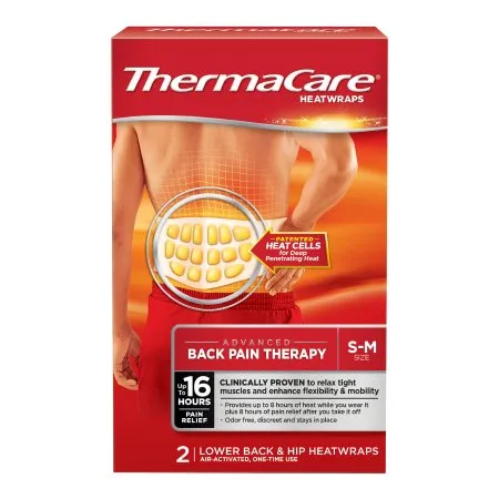 Glaxo Consumer Products - ThermaCare HeatWraps - 573301002 - Instant Hot Patch ThermaCare HeatWraps Back / Hip Small / Medium Nonwoven Material Cover Disposable