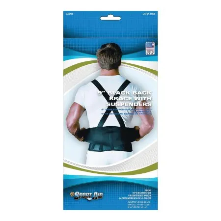 Scott Specialties - Sport-Aid - From: SA0109 BLA 2X To: SA0109 BLA X/S - Sport Aid Occupational Back Support Sport Aid X Small Hook and Loop Closure 26 to 36 Inch Hip Circumference 9 Inch Height Adult
