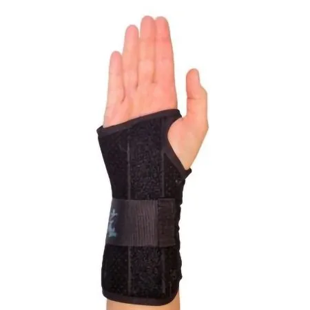 Medical Specialties - Wrist Lacer - 223932 - Wrist Brace Wrist Lacer Aluminum / Felt / Suede Right Hand Black Small