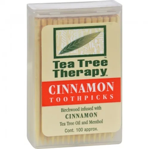 Tea Tree Therapy - 745075 - Toothpicks Cinnamon - 100 Toothpicks - Case of 12