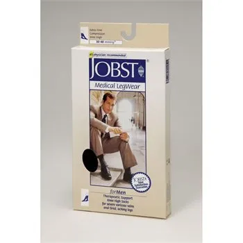 BSN Medical - JOBST for Men - 115374 - Compression Stocking Jobst For Men Knee High Large / Full Calf Black Open Toe