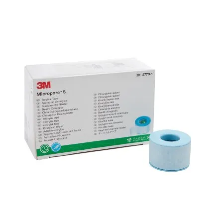 3M - 2770-1 - Micropore S Medical Tape Micropore S Blue 1 Inch X 5 1/2 Yard Silicone NonSterile