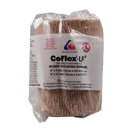 Andover Coated Products - CoFlex·LF2 - 9400TN-018 - Cohesive Bandage CoFlex·LF2 4 Inch X 5 Yard Self-Adherent Closure Tan NonSterile 20 lbs. Tensile Strength