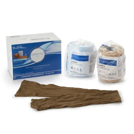 Andover Healthcare - 7800TLC-XL - Andover Coated Products CoFlex TLC XL with Indicators 2 Layer Compression Bandage System CoFlex TLC XL with Indicators 4 Inch X 5 2/5 Yard / 4 Inch X 7 Yard Self Adherent / Pull On Closure Tan NonSterile 35 to 40 mmHg