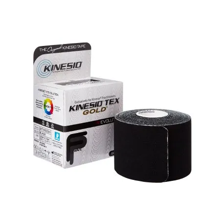 Fabrication Enterprises - Kinesio Tex Gold - 24-4916 - Kinesiology Tape Kinesio Tex Gold Black 2 Inch X 5-1/2 Yard Cotton NonSterile