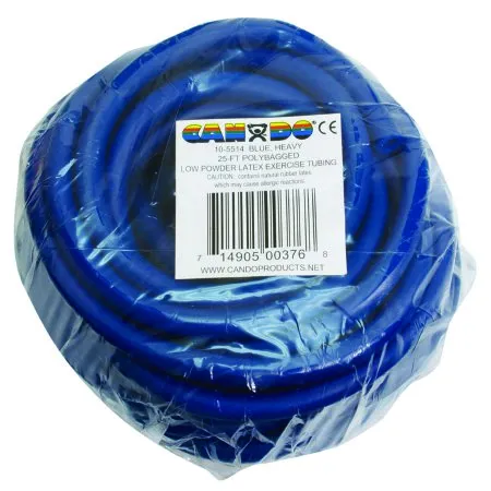 Fabrication Enterprises - CanDo Low Powder - 10-5514 -  Oct 14 Exercise Resistance Tubing  Blue 25 Foot Length Heavy Resistance