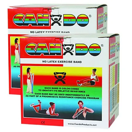 Fabrication Enterprises - CanDo - 10-5652 - Exercise Resistance Band CanDo Red 5 Inch X 50 Yard Light Resistance