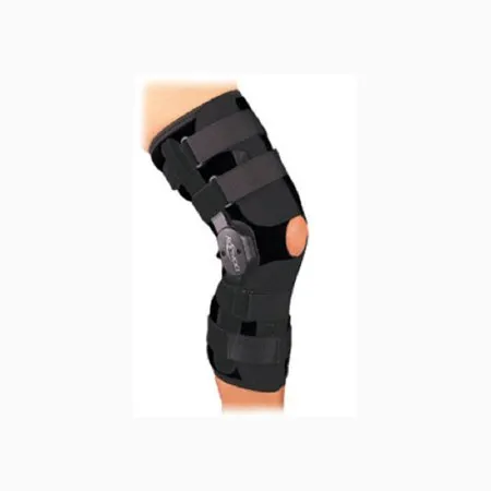 DJO - DonJoy Playmaker Standard - 11-0861-6 - Knee Brace Donjoy Playmaker Standard 2x-large Pull-on / Hook And Loop Strap Closure 26-1/2 To 29-1/2 Inch Thigh Circumference / 19 To 21 Inch Knee Center Circumference / 20 To 22 Inch Calf Circumference Left O