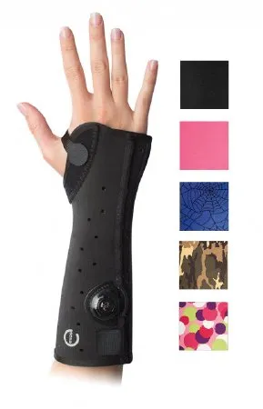DJO - Exos Short Arm - 312-32-3285 - Wrist / Forearm Brace Exos Short Arm Thermoformable Polymer Right Hand Polka Dot Print X-small