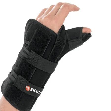 Breg - Apollo Universal - From: 10056 To: 10059 -  Wrist Brace with Thumb Spica  Aluminum / Foam Left Hand Black One Size Fits Most