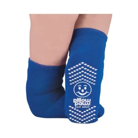 PBE - Principle Business Enterprises - Pillow Paws Bariatric - 1099 - Principle Business Enterprises  Slipper Socks  3X Large Royal Blue Ankle High