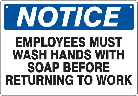 Medical Safety Systems - 815-14160824 - Wall Sign Instructional Sign Employee Must Wash Hand