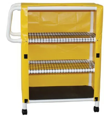 MJM International - 332T-3C - Linen Cart With Cover 3 Shelves 100 Lbs. Per Shelf Weight Capacity Pvc 3 Inch Twin Casters
