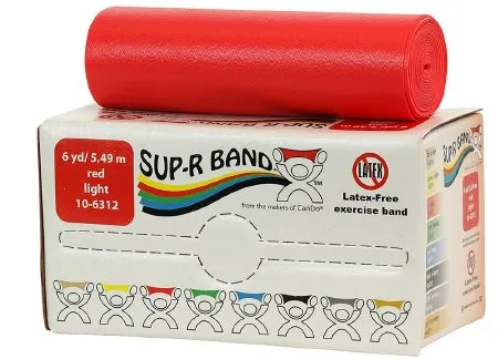 Fabrication Enterprises - 10-6312 - Sup-r Band Latex Free Exercise Band - 6 Yard Roll - Red - Light
